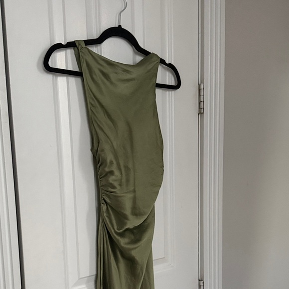 Reformation Casette Silk Maxi Dress in Artichoke Green - Picture 5 of 9